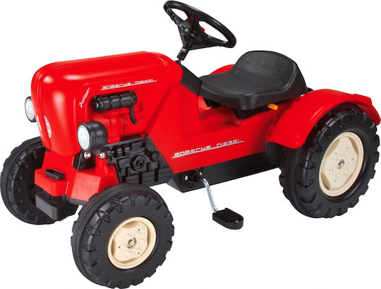 Big Porsche Diesel Junior Pedal Tractor Ride On for 3+ Months Red