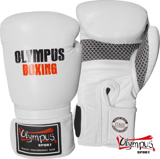 Olympus Sport Jamal Ben Daddik Style Boxhandschuhe Leder für Kampf Weiß