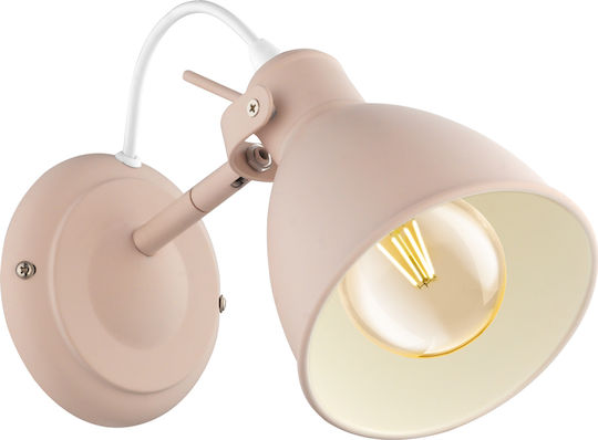 Eglo Priddy-P Classic Wall Lamp with E27 Pink Socket