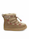 Alpine Suede Kids Boots with Zipper Beige