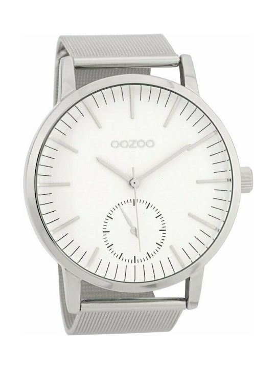 Oozoo Timepieces Uhr Batterie mit Silber Metallarmband