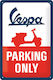 Nostalgic Art Sign Wall Decor made of Metallic Vespa - Parking Only