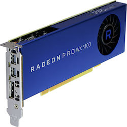 AMD Radeon Pro WX 3100 4GB GDDR5 Κάρτα Γραφικών PCI-E x16 3.0 με DisplayPort