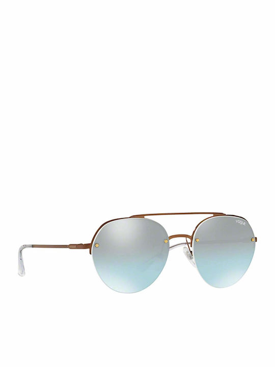Vogue Sunglasses Ροζ Χρυσά with Metal Frame & Light Blue Lens Vogue Sunglasses Ροζ Χρυσά with Metal Frame & Light Blue Lens