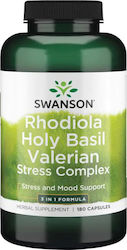 Swanson Rhodiola Holy Basil Valerian Stress Complex 180 κάψουλες