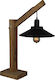 Home Lighting Michio Ξύλινο Πορτατίφ για Ντουί E27 με Μαύρο Καπέλο και Καφέ Βάση
