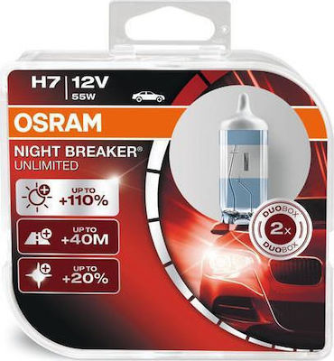 Osram Lămpi Autoturismului Night Breaker Unlimited H7 Halogen 12V 55W 2buc