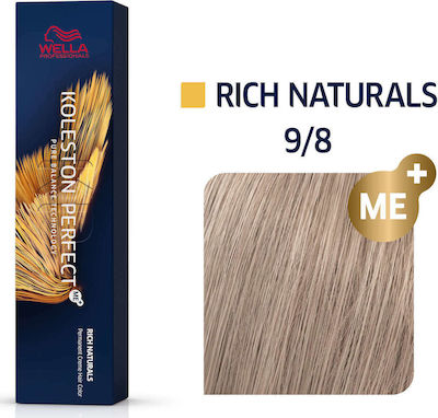 Wella Koleston Perfect Me+ Rich Naturals Hair Dye 9/8 Blonde Very Light Pearl 60ml