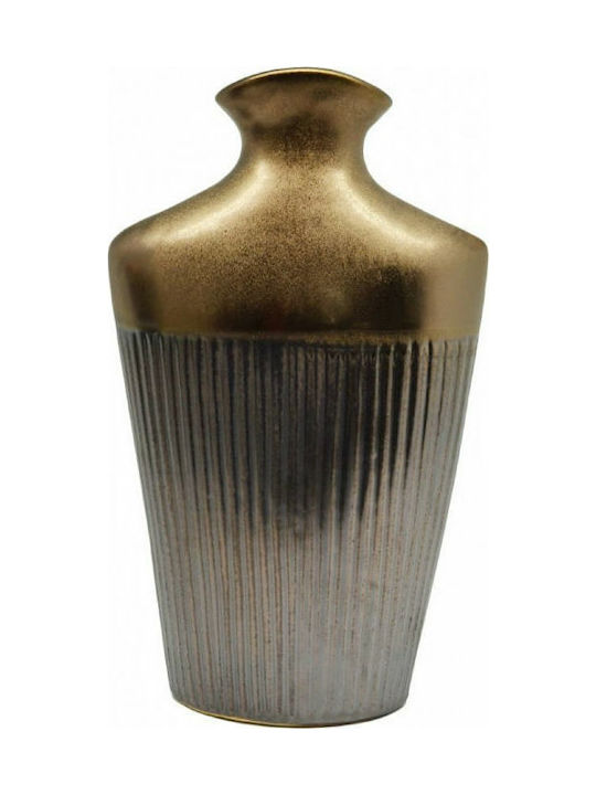 Ankor Διακοσμητικό Βάζο Κεραμικό Χρυσό 18x8x30.5cm