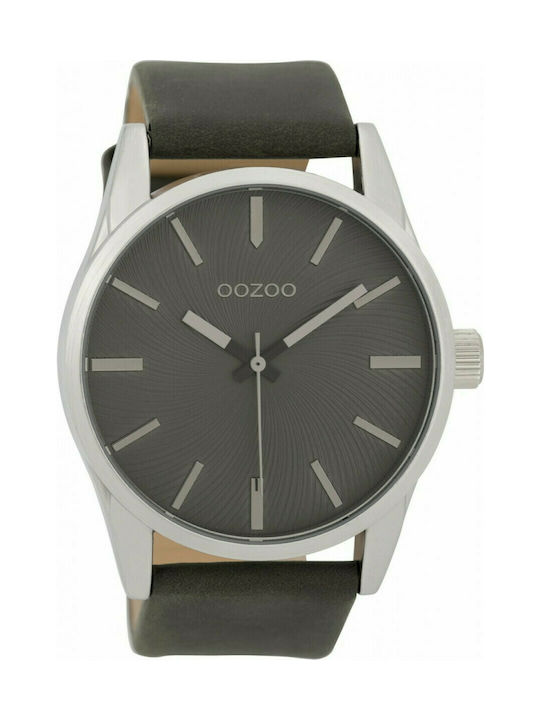 Oozoo Timepieces XL Watch Battery with Black Leather Strap