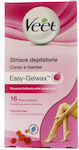 Veet Easy Gelwax Body & Legs Normal Skin Ταινίες Αποτρίχωσης 16τμχ