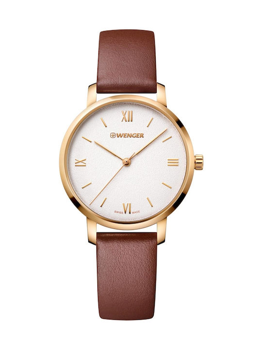 Wenger Metropolitan Watch with Brown Leather Strap