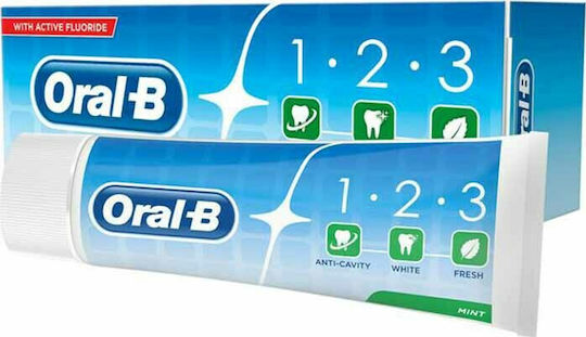 Oral-B 123 Fluoride Οδοντόκρεμα για Λεύκανση & Τερηδόνα Μέντα 100ml