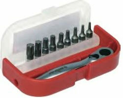 Bikeservice BS9729 Set Cheie Tubulară și Chei Cu Clichet 1/4" 10 Bucăți