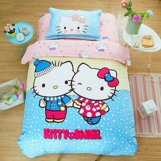Mc Decor Комплект чаршафи Единично Памучни 4758 Син 160x260см 3бр