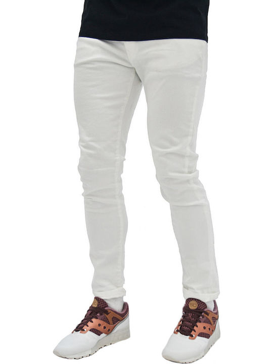 Staff Flexy Ανδρικό Παντελόνι Τζιν σε Skinny Εφαρμογή Λευκό