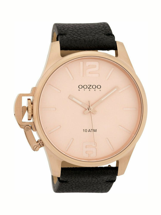 Oozoo Men's Watch 48mm Battery with Black Leath...