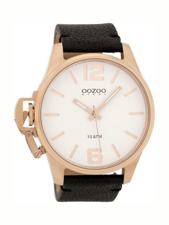 Oozoo Men's Watch 48mm Battery with Black Leath...