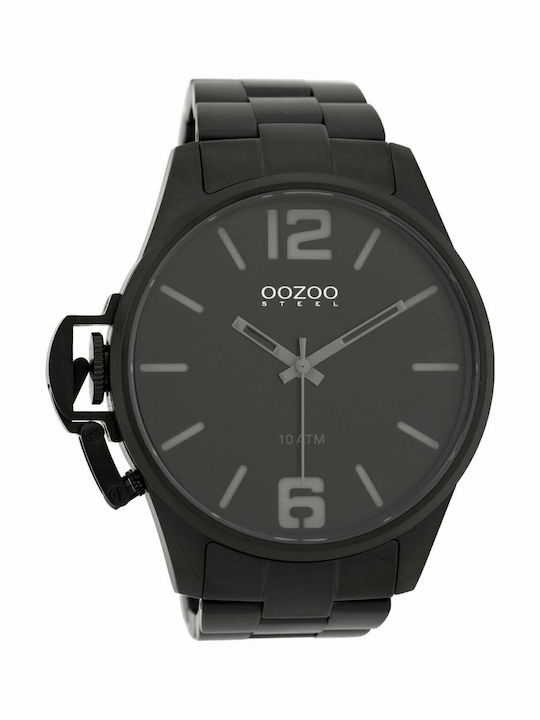 Oozoo Men's Watch 48mm Battery with Black Metal Bracelet