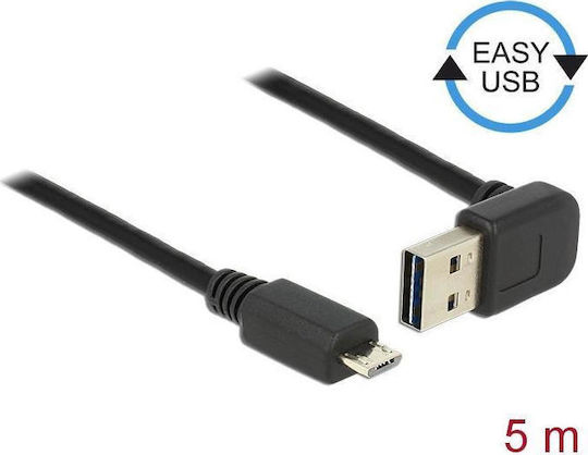 DeLock Winkel (90°) / Regulär USB 2.0 auf Micro-USB-Kabel Schwarz 5m (83538) 1Stück