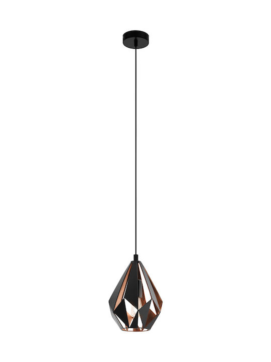 Eglo Carlton 1 Pendant Lamp E27 Bronze