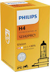 Philips Lampen Auto Vision +30% H4 Halogen 3200K Warmes Weiß 12V 60W 1Stück