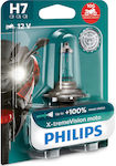 Philips Λάμπα Μοτοσυκλέτας X-tremeVision Moto +100% H7 Αλογόνου 3600K Θερμό Λευκό 12V 55W 1τμχ