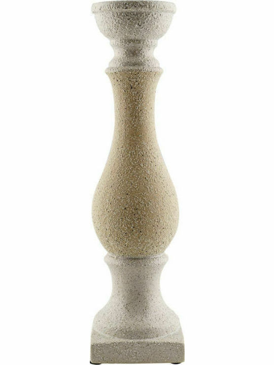 Zen Collection Candle Holder Ceramic in White Color 37cm 1pcs