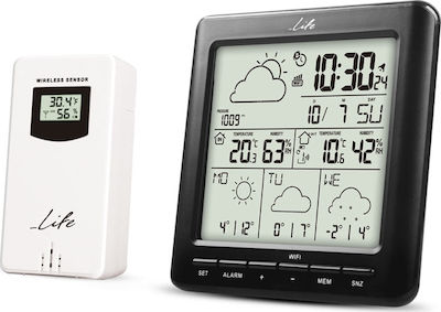 Life WES-400 Wireless Digital Weather Station Wall Mounted / Tabletop Black