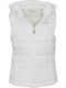 Lucy Short Women's Sleeveless Puffer Jacket For Winter White