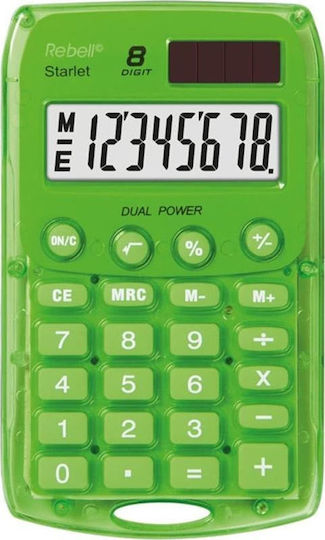 Rebell Restarletg Handheld 8 digits Calculator Pocket 8 Digits in Green Color