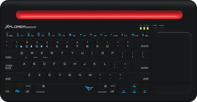 Alcatroz Xplorer Dock 2 BT Wireless Bluetooth Keyboard with Touchpad for Tablet English US Red