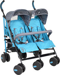 Bebe Stars Twin Lux Double Stroller Suitable for Newborn Light Blue 12kg 7801-181