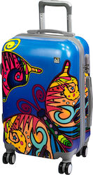 A2S Paint Butterfly Cabin Travel Suitcase Hard with 4 Wheels Height 55cm