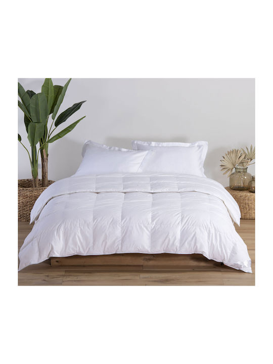 Nef-Nef Homeware Πάπλωμα Μονό Πουπουλένιο 160x220εκ. Duck Down 60/40 Λευκό 210 GSM 10 togs