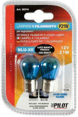 Lampa Λάμπες Αυτοκινήτου Blu-Xe Single Filament P21W-BA15S-1156 4500K Μπλε 12V 21W 2τμχ