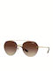 Vogue Women's Sunglasses with Gold Metallic Frame and Grey Gradient Lenses