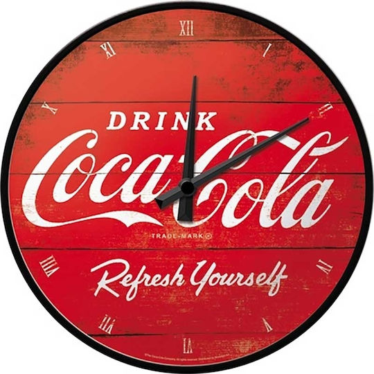 Nostalgic Art Coca-cola Ρολόι Τοίχου Μεταλλικό Κόκκινο Ø31cm