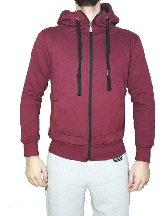 Cardigan With Hood Burgundy