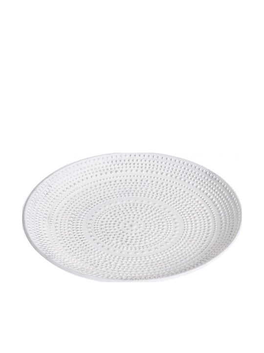 Zaros Διακοσμητική Πιατέλα Ξύλινη Λευκή 35x35x4.5εκ.