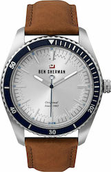 Ben Sherman Ronnie Battery Watch with Leather Strap Brown