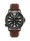 Odin Men's Watch 47mm Battery with Brown Leather Strap