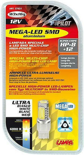 Lampa Lampen Auto Mega-Led Hi-Power 20 White W21/5W LED 6000K Kaltes Weiß 12V 1Stück 57931