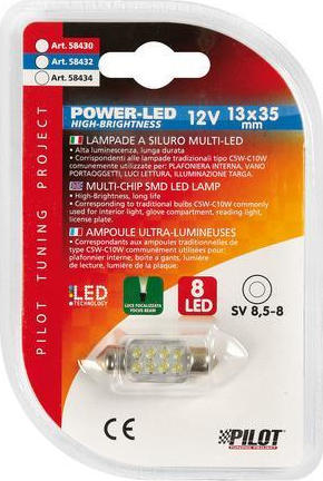 Car LED bulb 12V 0.6W(C5W) white