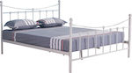 Sophie Κρεβάτι Υπέρδιπλο Μεταλλικό Sandy White / Με Τάβλες 160x200cm