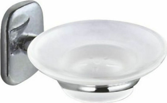 Viospiral Novo Adobe Glass Soap Dish Wall Mounted Silver