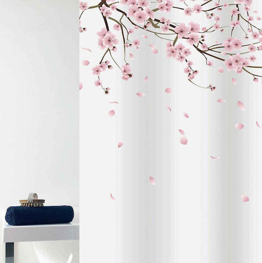 Spirella Almond Κουρτίνα Μπάνιου Υφασμάτινη 180x200cm Pink Spirella Almond Κουρτίνα Μπάνιου Υφασμάτινη 180x200cm Pink