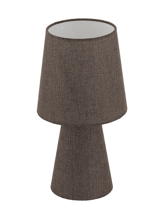 Eglo Carpara Fabric Table Lamp for Socket E14 with Brown Shade and Base