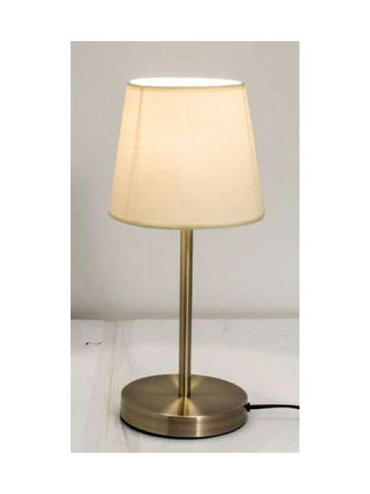 Home Lighting Metall Tischlampe für E27 Fassung mit Beige Schirm und Gold Fuß