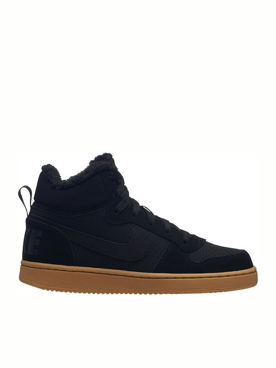 Nike Court Borough Mid Winter Παιδικά Sneakers High Μαύρα AA3458